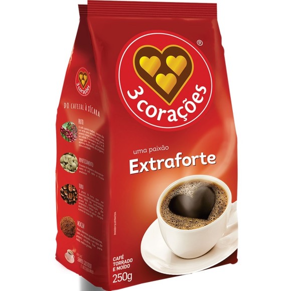 CAFÉ EXTRA FORTE 250G - 3 CORAÇÕES