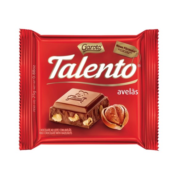 CHOCOLATE TALENTO COM AVELA 25G
