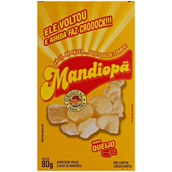 MANDIOPÃ SABOR QUEIJO 80G