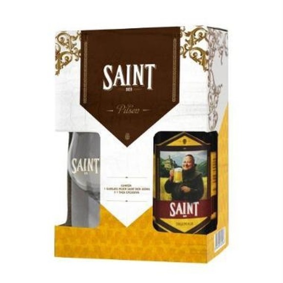 SAINT BIER KIT TAÇA E CERVEJA PILSEN PURO MALTE 600ML